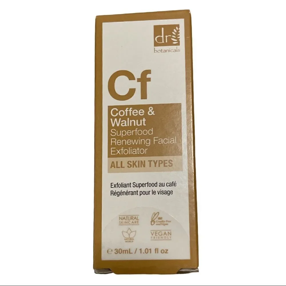 Dr Botanicals Superfood Coffee, Walnut Facial Exfoliator • NIB